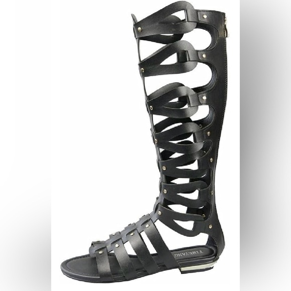 LUXDAMAI Women Sandals Open Toe Flat Roman Sandals Hollow
Long Sandals Knight - Picture 3 of 4